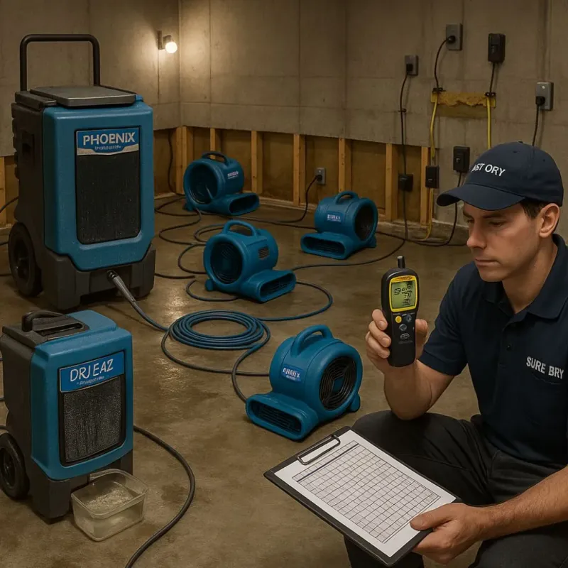 Structural Drying and Dehumidification process in Westville, IN